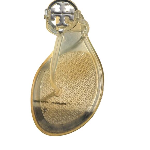 Tory Burch Miller Jelly Thong Sandals, PVC Style With White Medallion, Size 8 - Picture 3 of 6